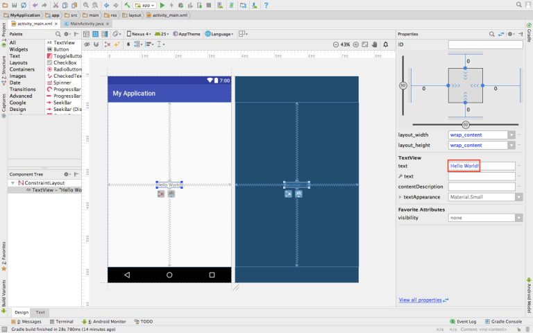 Android Studio｜ TextView を使ってテキストを変更、追加する方法。