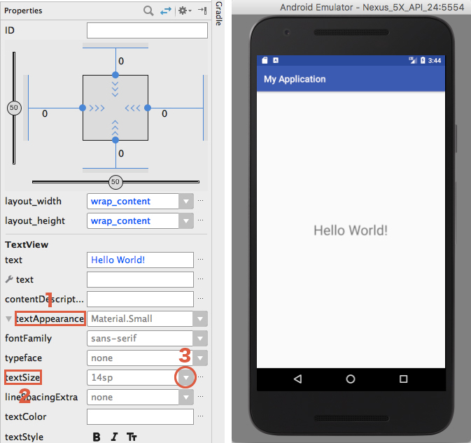 Android Studio Textview 文字の色やサイズ 書体を変更する方法