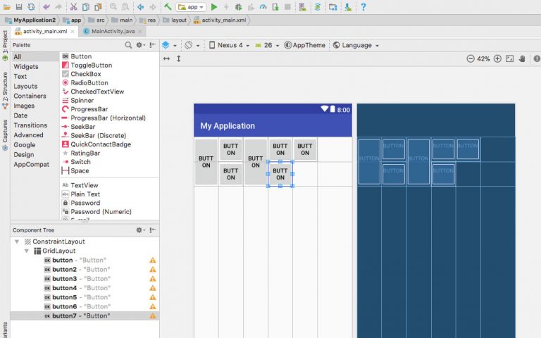 【Android Studio】 GridLayout の使い方。複雑なレイアウトを表現する方法