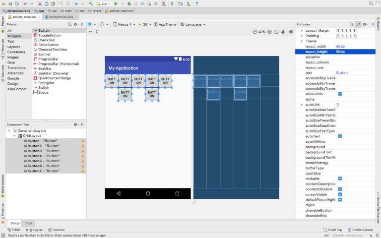 【Android Studio】 GridLayout の使い方。複雑なレイアウトを表現する方法