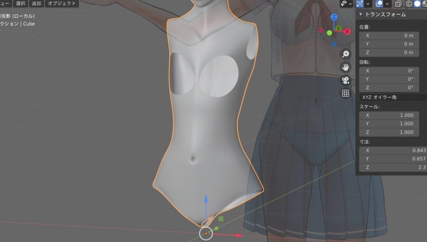 Blenderでの女の子モデリング工程