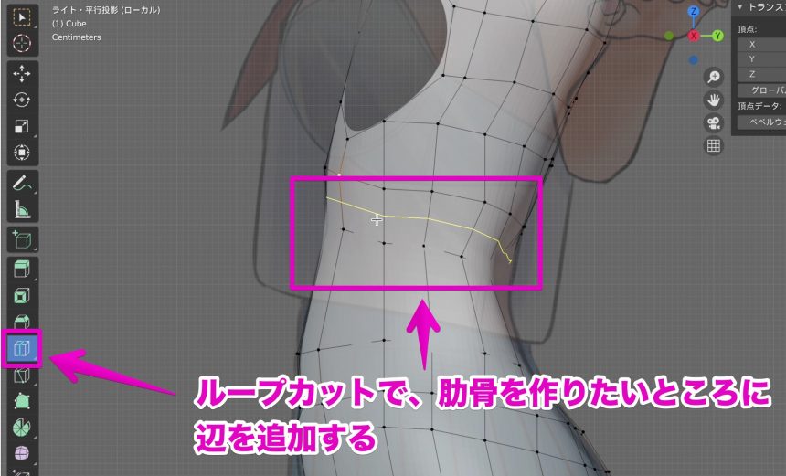 Blenderでの女の子モデリング工程