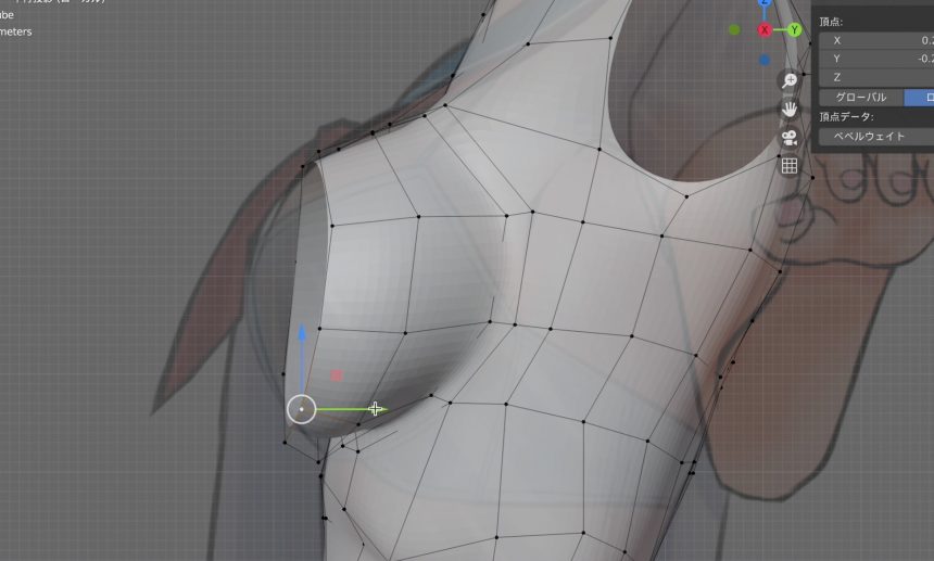 Blenderでの女の子モデリング工程