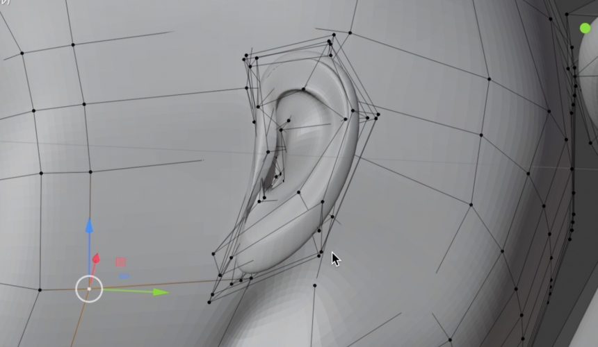Blenderでの耳のモデリング