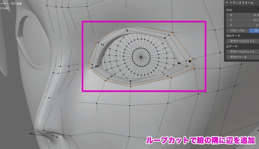 Blenderでの目のモデリング