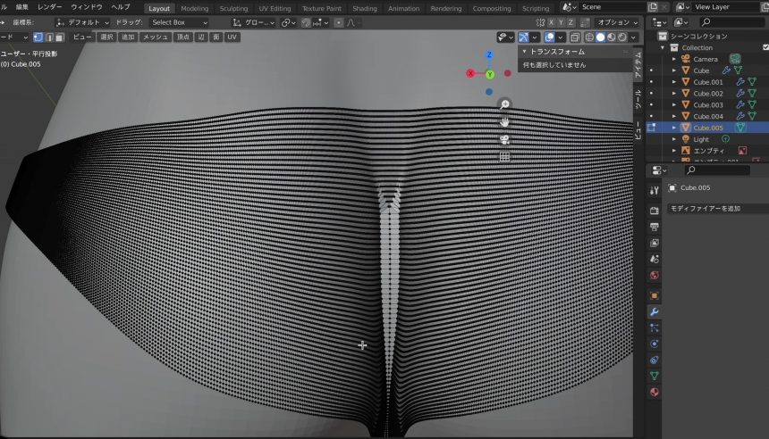 Blenderでの衣服のモデリング