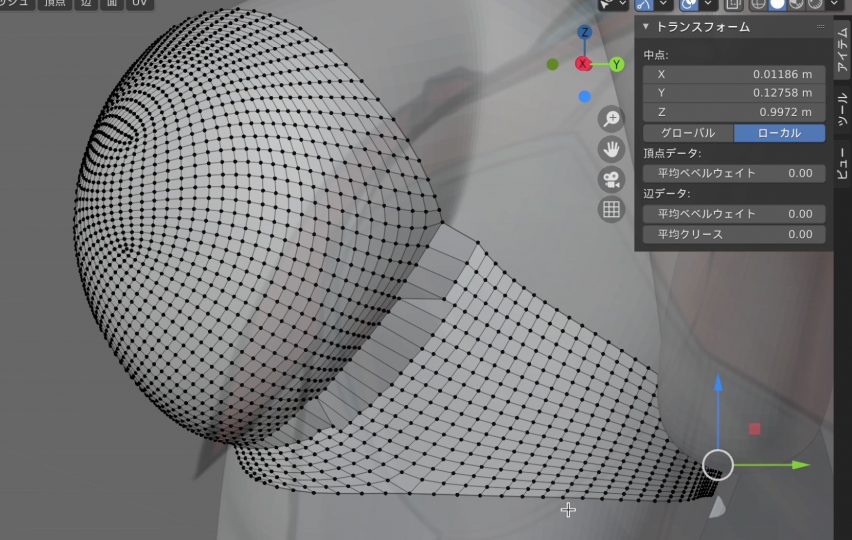 Blenderでの衣服のモデリング