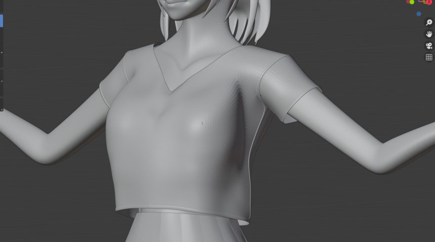 Blenderでの衣服のモデリング