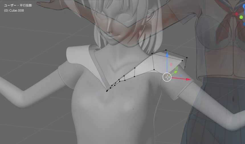 Blenderでの衣服のモデリング
