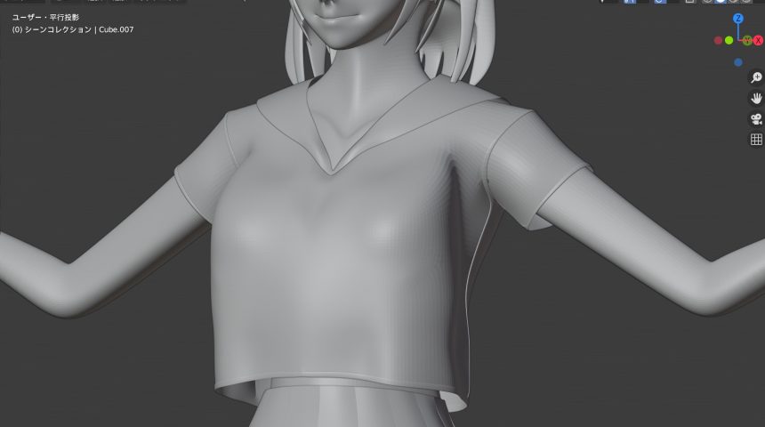 Blenderでの衣服のモデリング