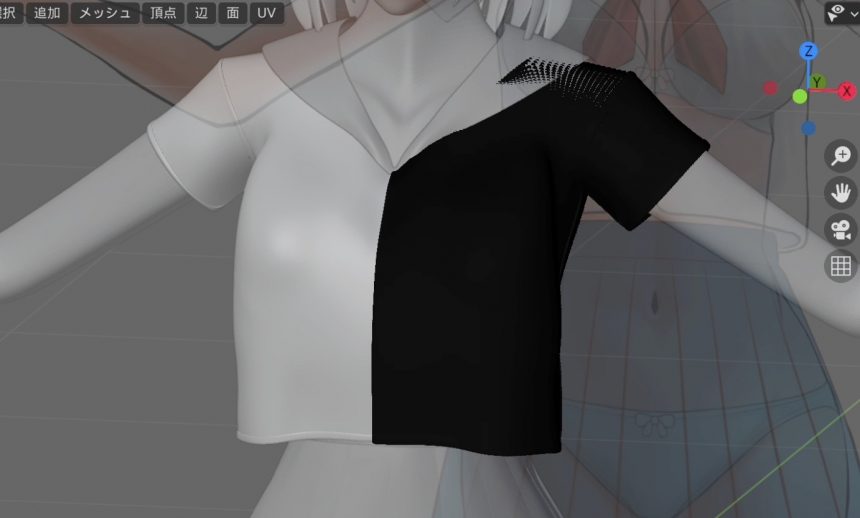 Blenderでの衣服のモデリング