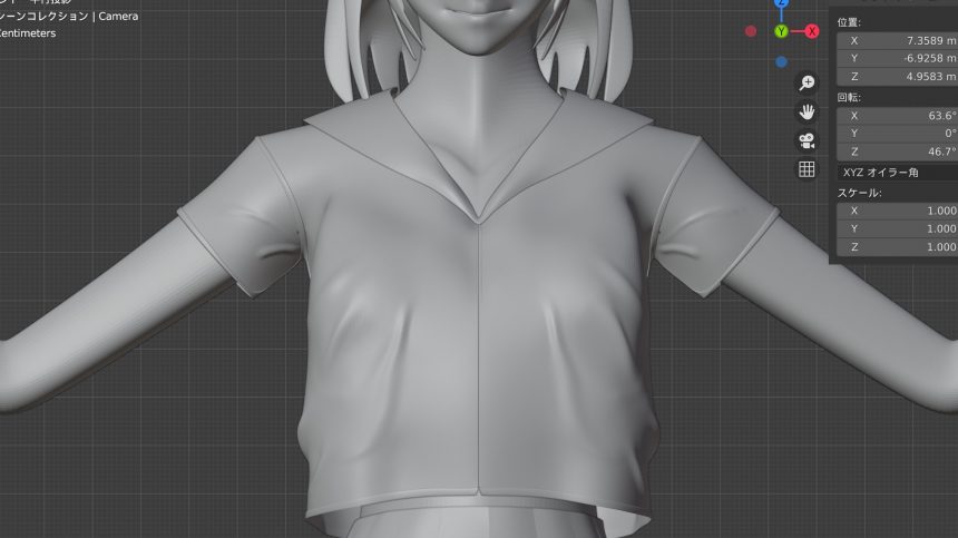 Blenderでの衣服のモデリング