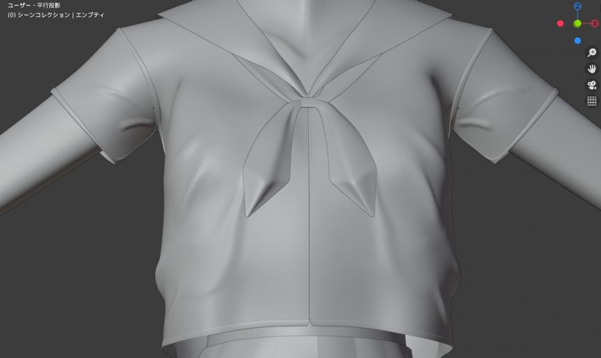 Blenderでの衣服のモデリング