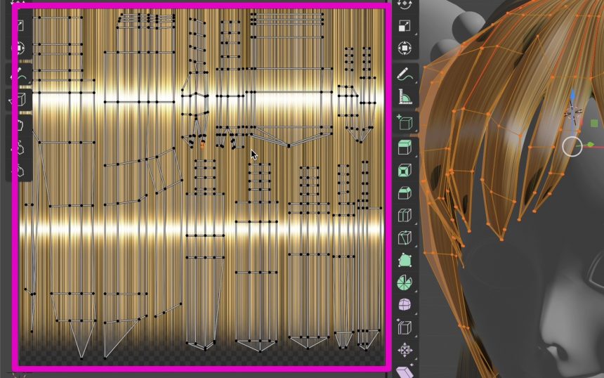 Blenderでの髪のテクスチャの貼り方