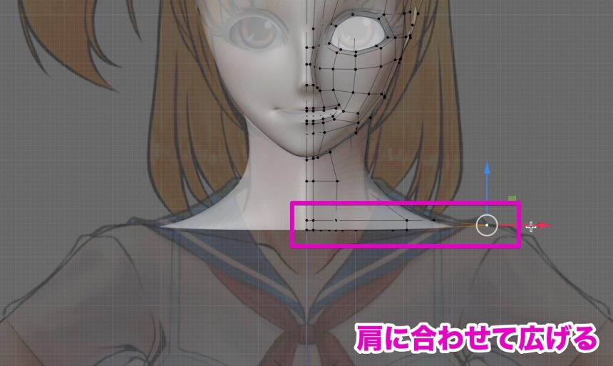 Blenderでの女の子モデリング工程
