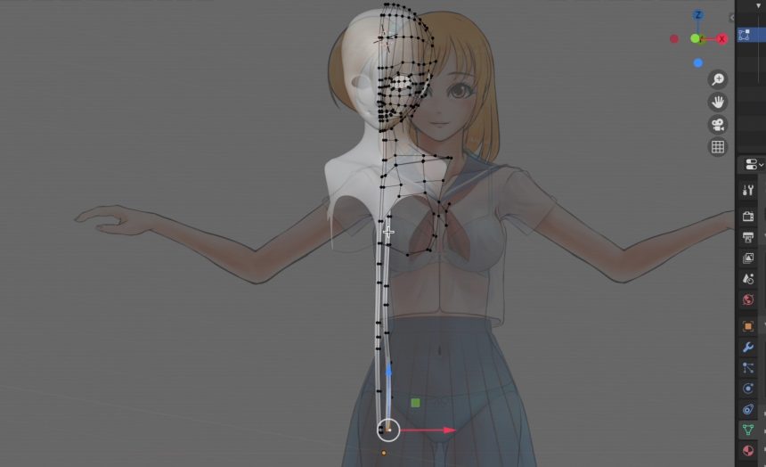 Blenderでの女の子モデリング工程