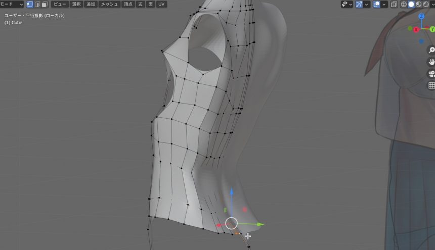 Blenderでの女の子モデリング工程