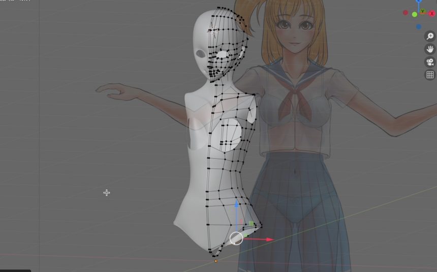 Blenderでの女の子モデリング工程